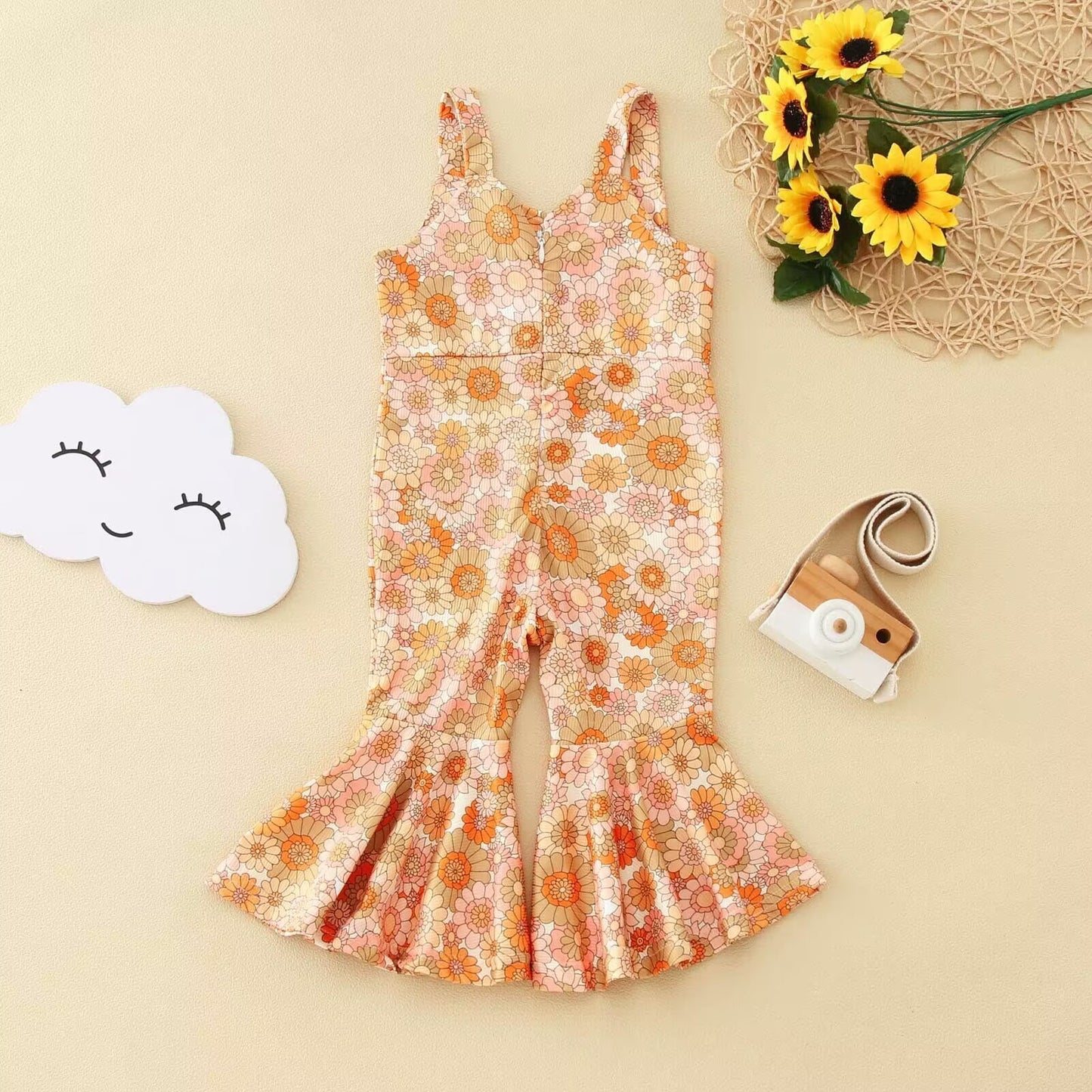 Girls' Fashion Personalized Flared Overalls