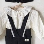 Baby Girl Sweet Lotus Leaf Lapel Princess All-matching Cut Flower Polka Dot Bottoming Shirt