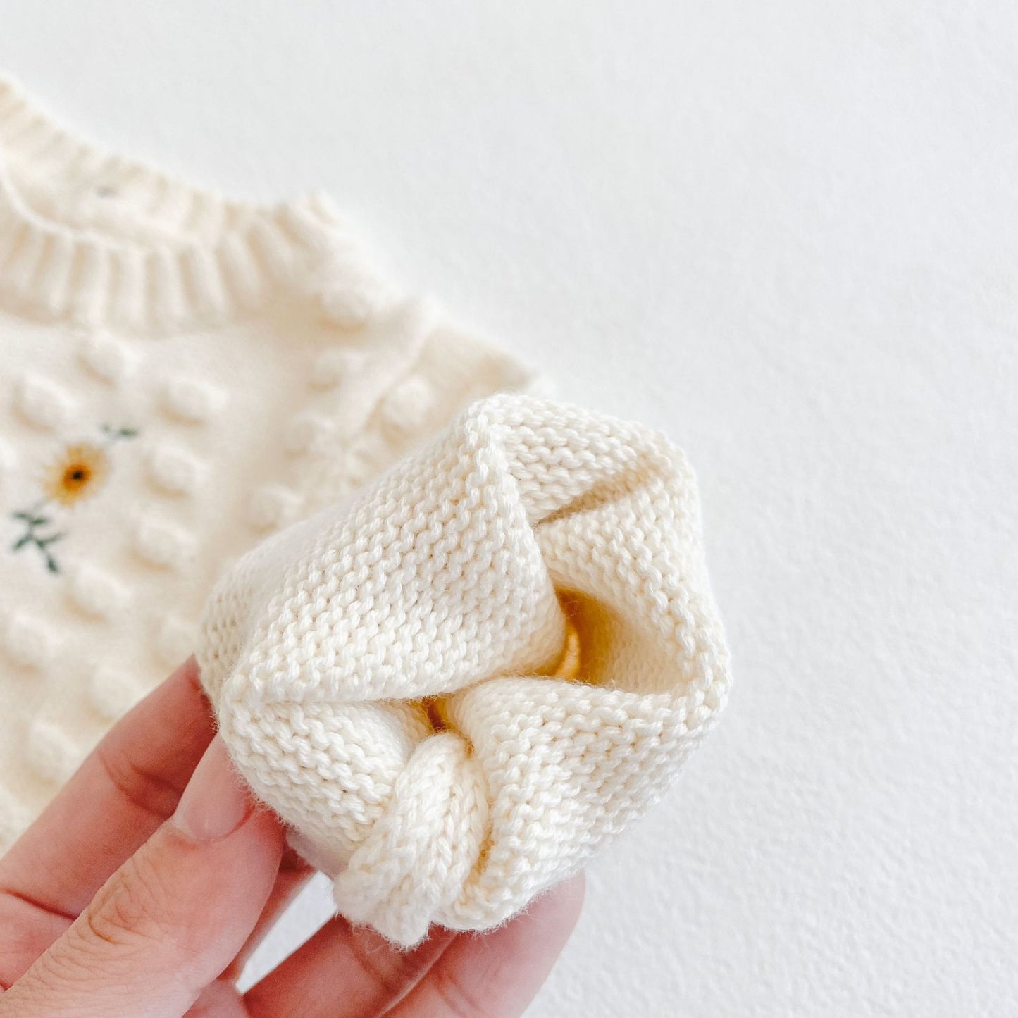 Sunflower Embroidered Knitting Sweater One-piece Suit