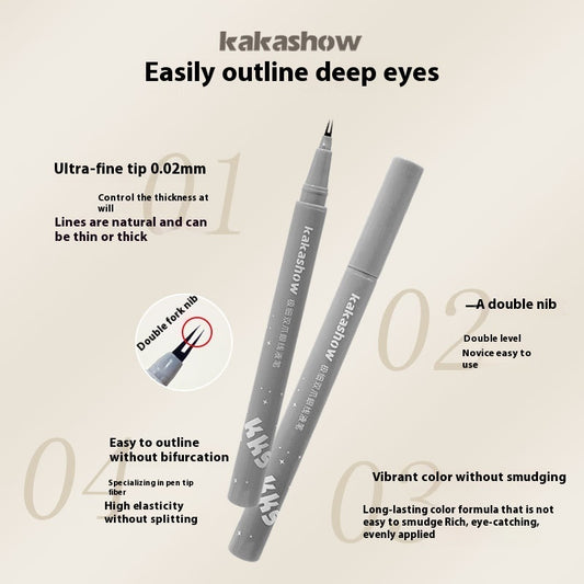 Kakashow Very Thin Double Claw Liquid Eyeliner Mom Eyelashes Crouching Silkworm