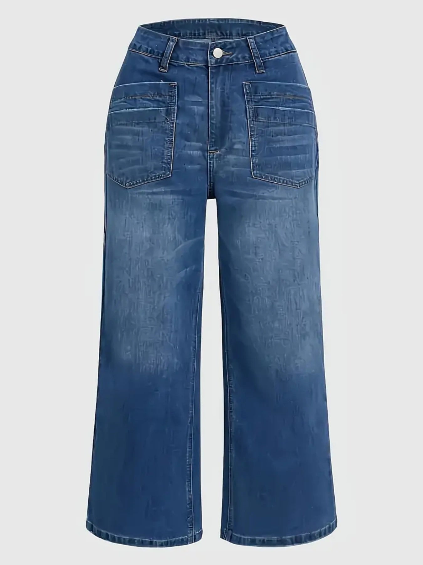 2025 New Women's Straight Leg Wide Leg Jeans, Slim Fit, Built-in Zipper, Designed Pocket, Suitable For Students, Work, And All Season Wear