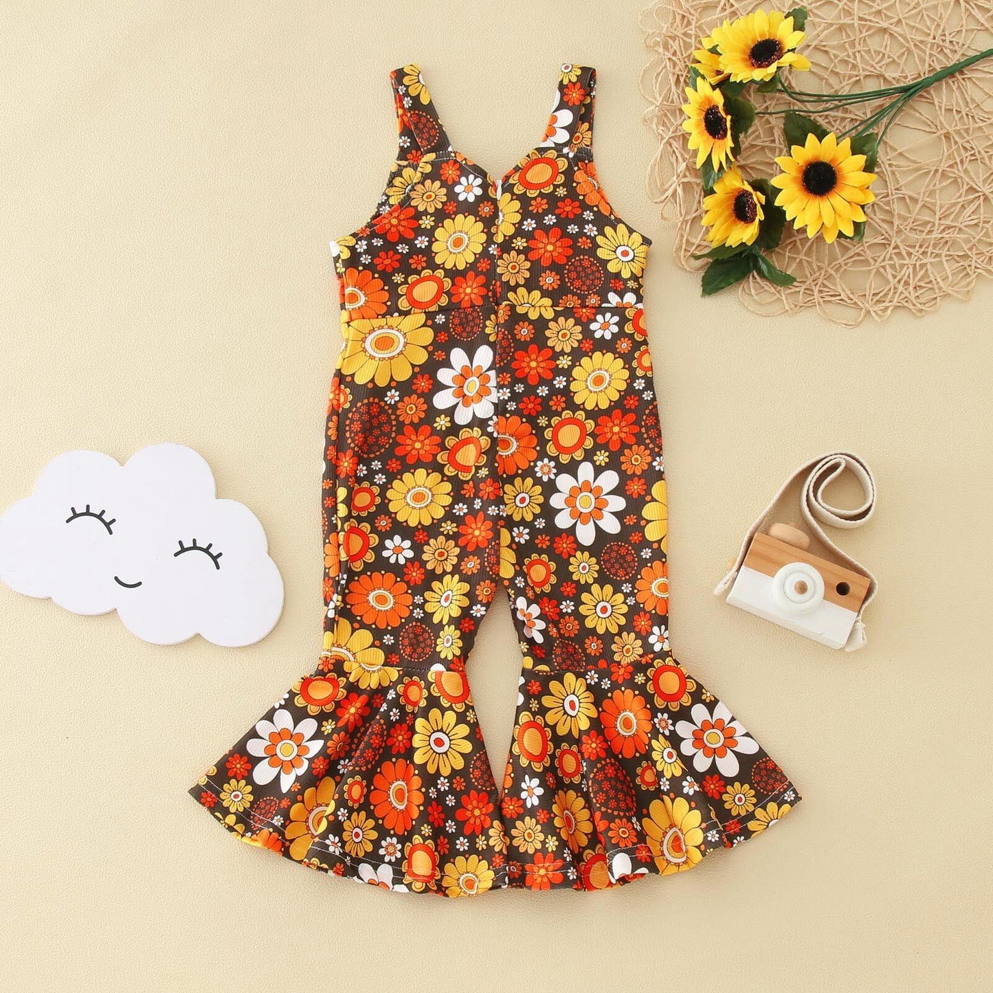 Girls' Fashion Personalized Flared Overalls