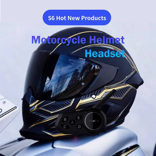 6Riders Intercom Communication Motorcycle Bluetooth Helmet Headset Interphone