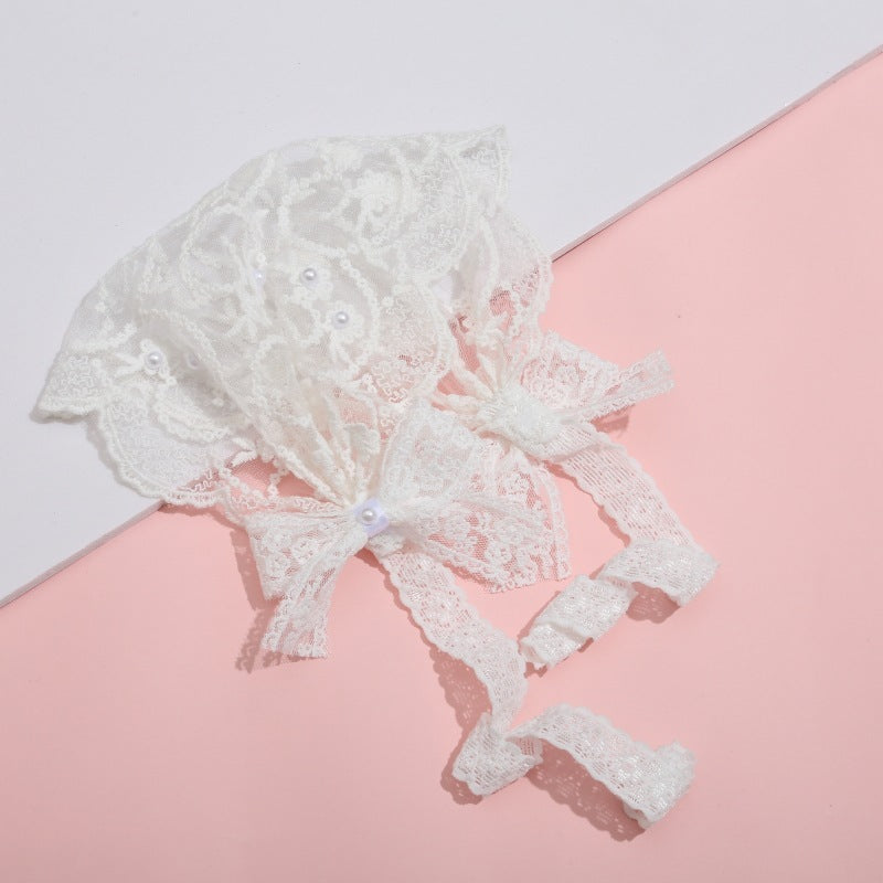 Children's Lace Decor Hat Summer Thin Princess Care Door Bow Baby Girl Hair Band