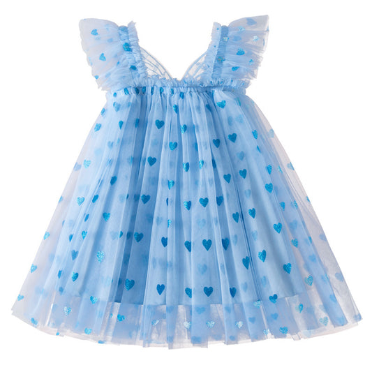 Three-dimensional Wings Mesh Girl Dress