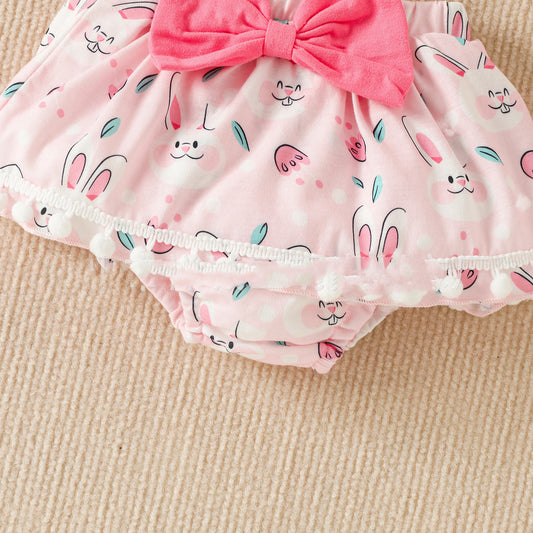 Children's Easter Short Sleeved Kazakhstan Suspender Skirt Knee Pad Suit