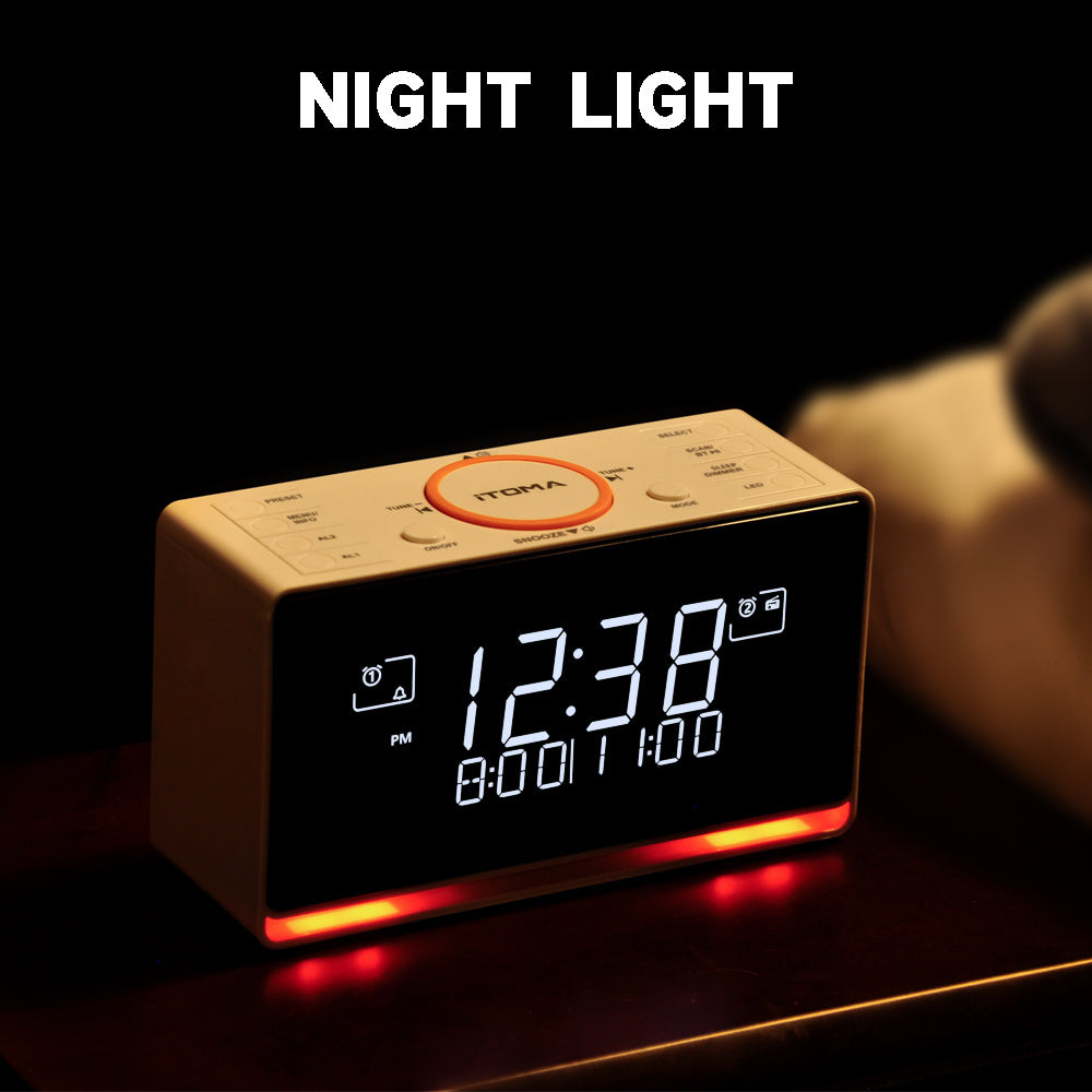 1pc DAB FM Radio Alarm Clock With Wireless Speaker, 40 Presets, Dual Alarm, Sleep Timer, Dimmer And USB Charger , Bedside Home