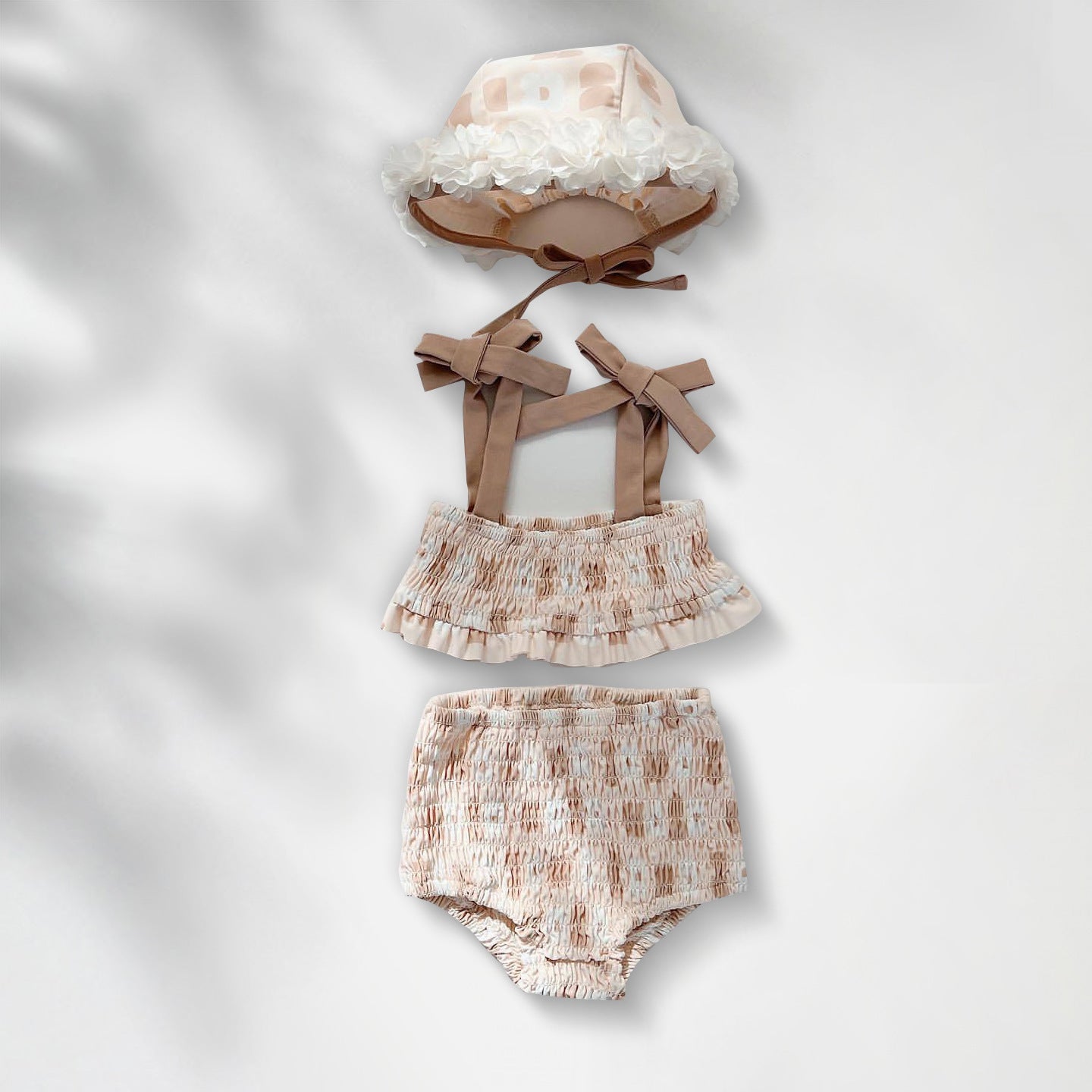 Girls' Flower Hooded One-piece Swimsuit