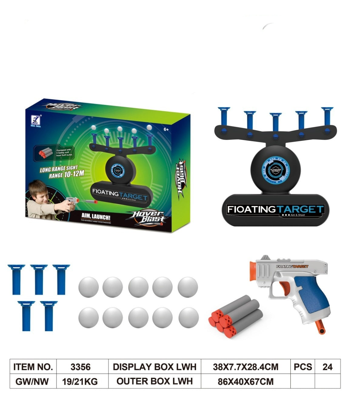 Electric suspended flying ball target