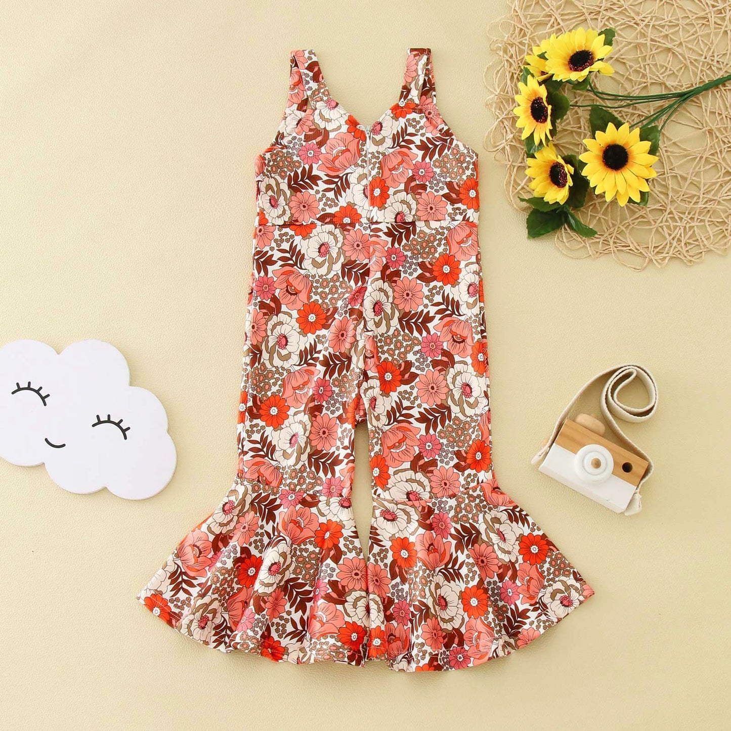 Girls' Fashion Personalized Flared Overalls