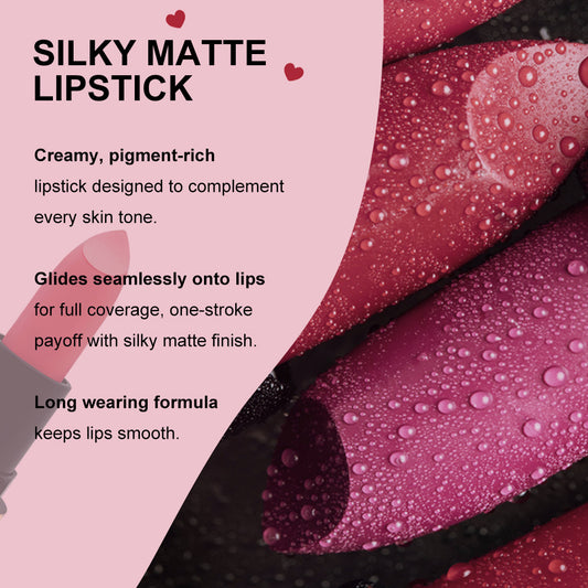 6 Color Matte Lipstick No Stain On Cup Waterproof And Durable