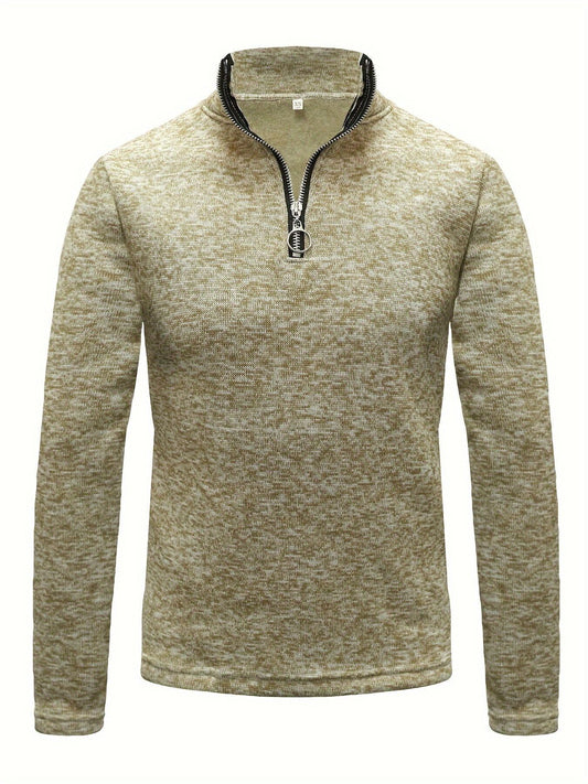 Zipper Design Solid Color Turtleneck Base Shirt