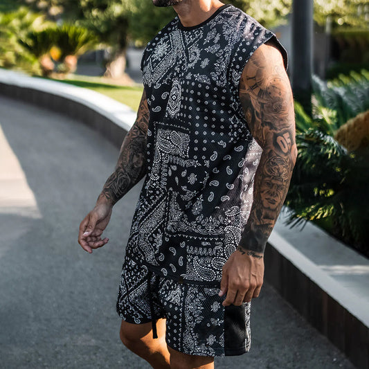 Men's Fashion Quick Dry Pants Beach Shirt Two-Piece Set