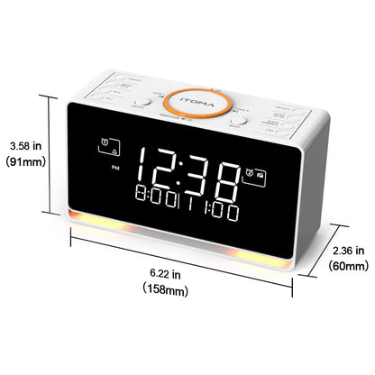 1pc DAB FM Radio Alarm Clock With Wireless Speaker, 40 Presets, Dual Alarm, Sleep Timer, Dimmer And USB Charger , Bedside Home