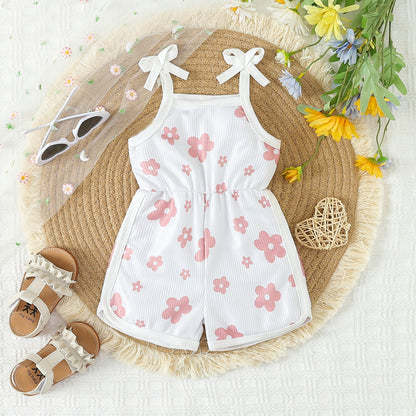 Summer New Girls' Jumpsuit Printed Sling