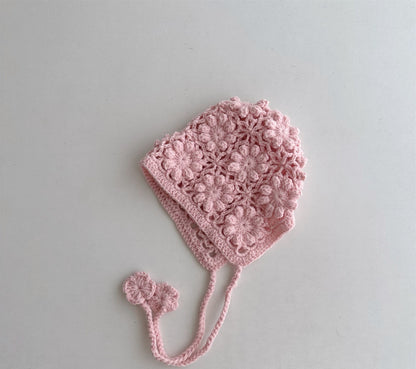 Breathable Lace Up Earflaps Woolen Hat Girl