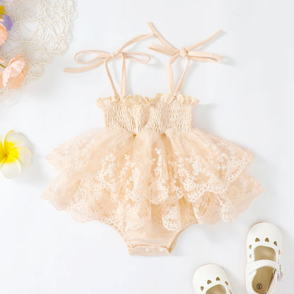 Children's Stitching Lace Yarn Princess Dress