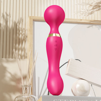 USB Rechargeable Massager Wand Vibrating Magic Massage Full Body Therapy Double Head