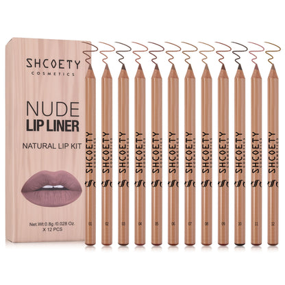 Log Matte Lipstick Lip Liner Suit Nude Long Lasting Fadeless Makeup