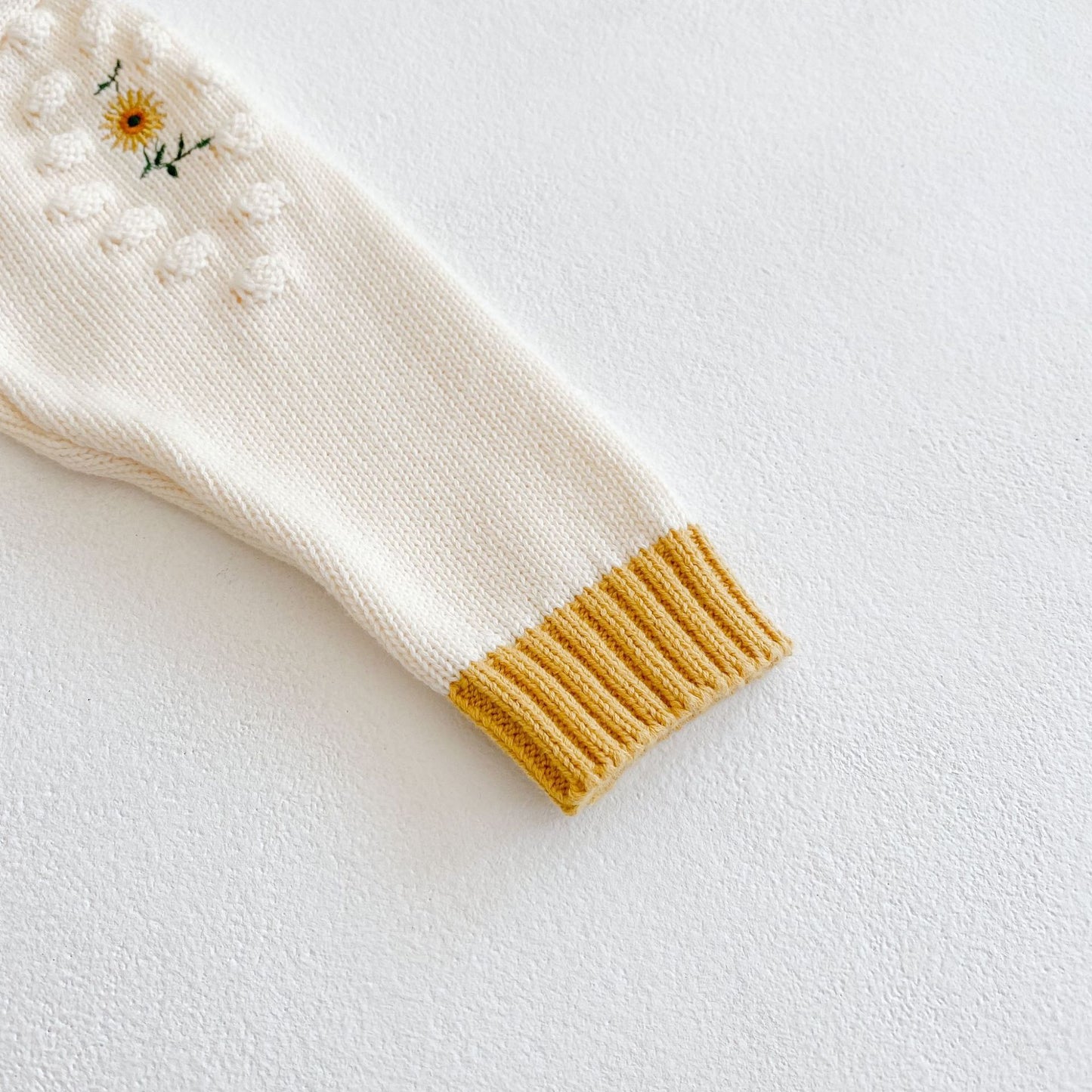 Sunflower Embroidered Knitting Sweater One-piece Suit