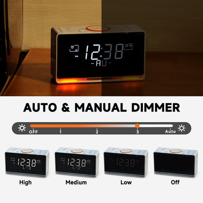 1pc DAB FM Radio Alarm Clock With Wireless Speaker, 40 Presets, Dual Alarm, Sleep Timer, Dimmer And USB Charger , Bedside Home