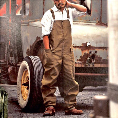 Retro Men's Overalls New Loose Large Size Casual Foreign Trade Overalls