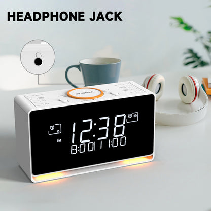 1pc DAB FM Radio Alarm Clock With Wireless Speaker, 40 Presets, Dual Alarm, Sleep Timer, Dimmer And USB Charger , Bedside Home