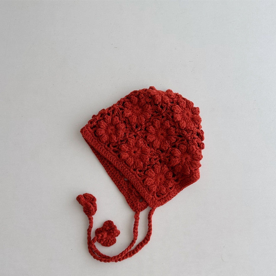 Breathable Lace Up Earflaps Woolen Hat Girl