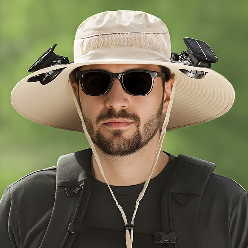 Solar-powered Fan Hat With Long-lasting Lithium Battery, Men's Outdoor Fishing Hat With Fan, Sun Protection Fisherman's Hat