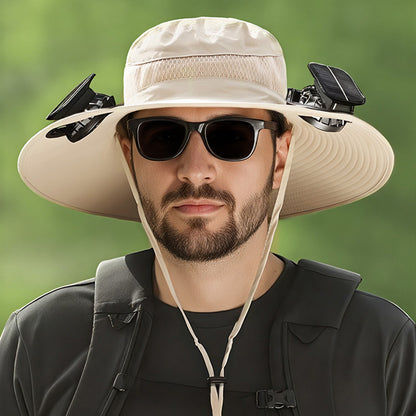 Solar-powered Fan Hat With Long-lasting Lithium Battery, Men's Outdoor Fishing Hat With Fan, Sun Protection Fisherman's Hat