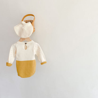 Sunflower Embroidered Knitting Sweater One-piece Suit