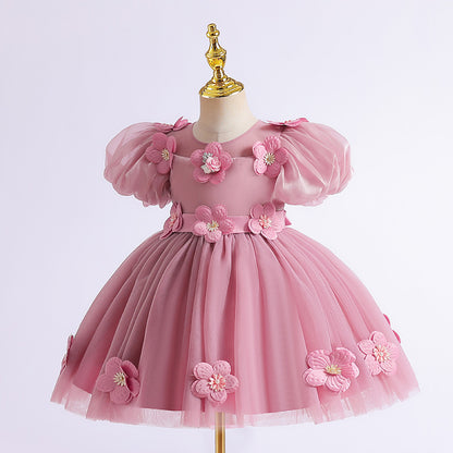 Girls' High-end Flowers Fashionable Dress