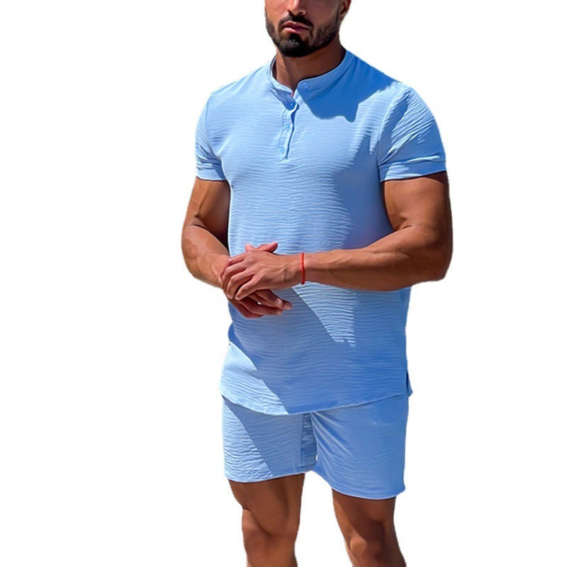 Men's Casual Cozy Cotton And Linen Two-piece Suit
