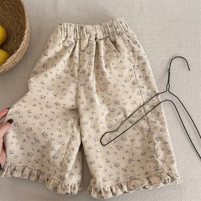 Children's Ninth Girls Corduroy Casual Pants