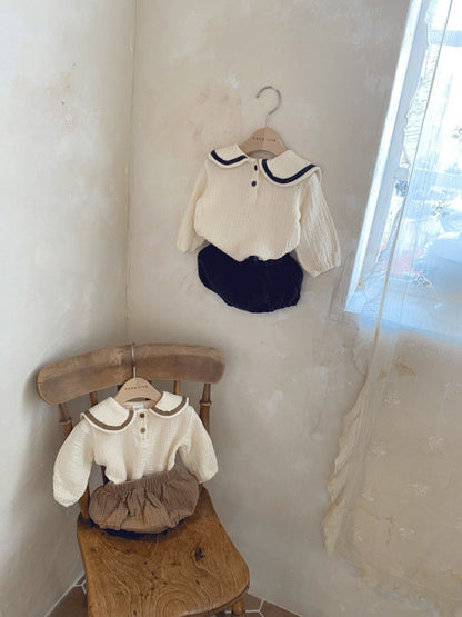 Baby Lapel Top Bread Pants Suit