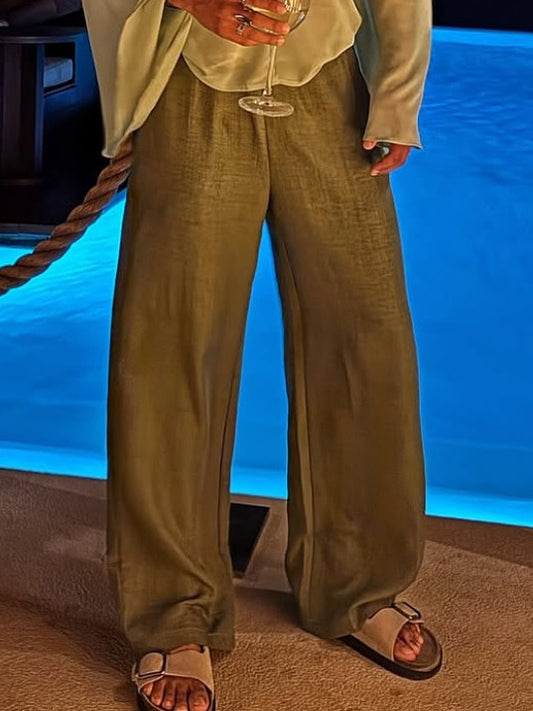 Men's Casual High Waist Wide Leg Pants