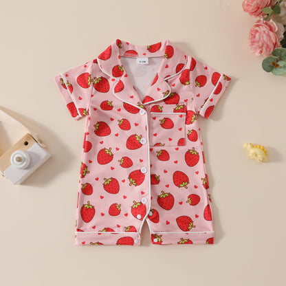 Printed Fashion Personalized Girls' Bow Jumpsuit