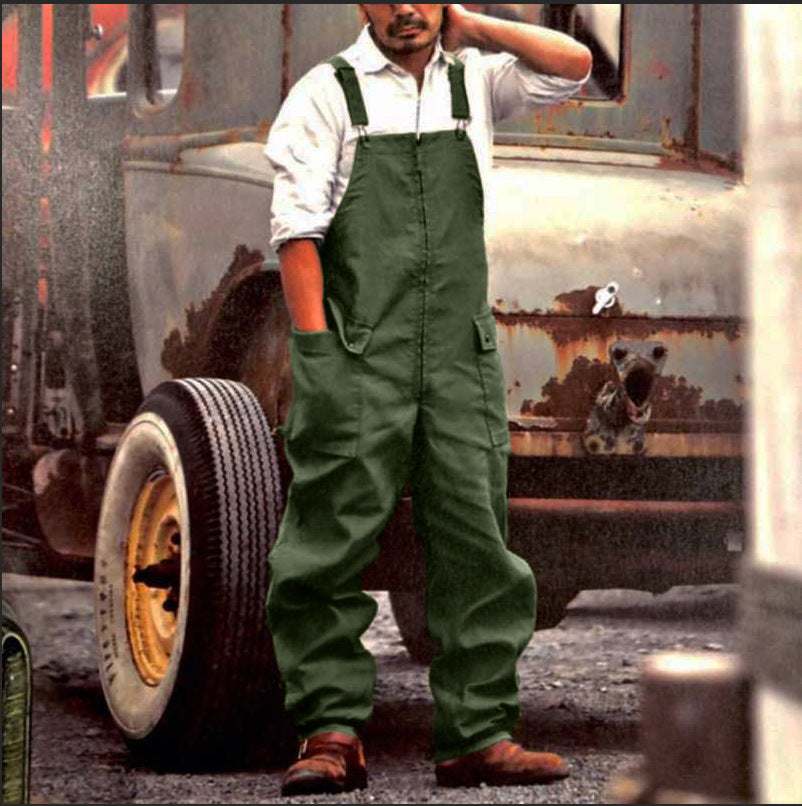 Retro Men's Overalls New Loose Large Size Casual Foreign Trade Overalls
