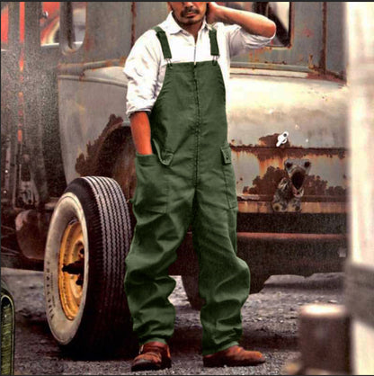 Retro Men's Overalls New Loose Large Size Casual Foreign Trade Overalls
