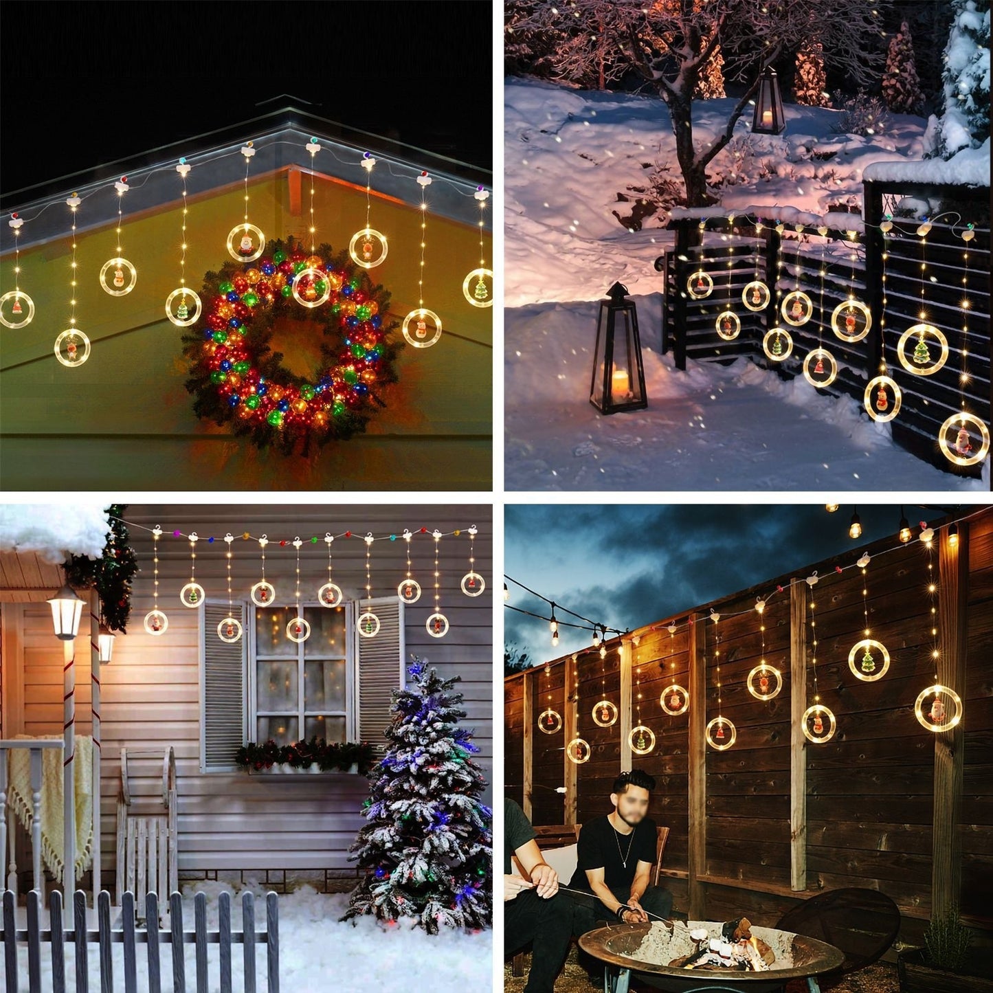 LED Christmas Curtain Lights, Indoor Scene Decoration, Creative Curtain Lights, Christmas Atmosphere Flashing Lights