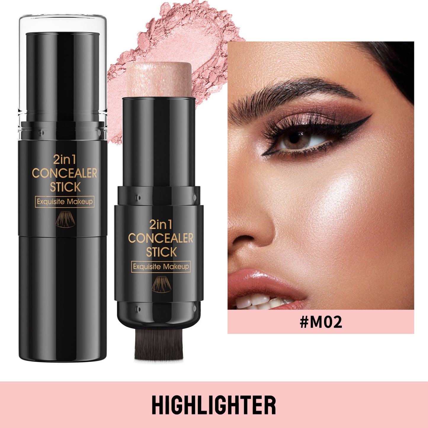 Highlight Blush Double-headed Contour Stick With Brush