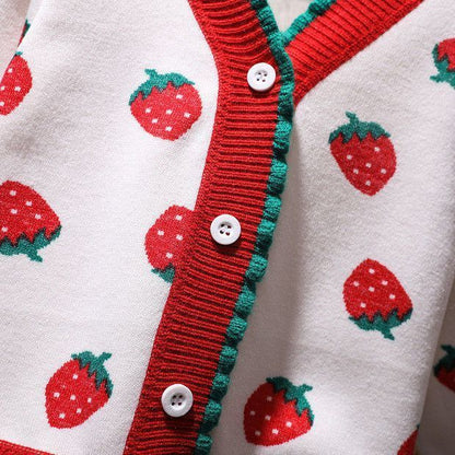 Girls' Fleece-lined Western Style Knitted Sweater Coat