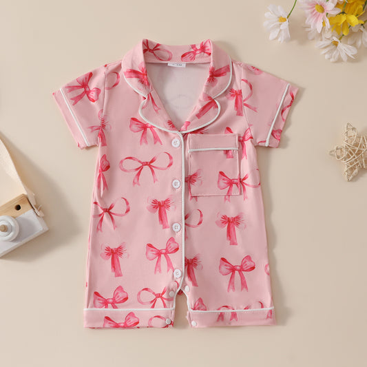 Printed Fashion Personalized Girls' Bow Jumpsuit