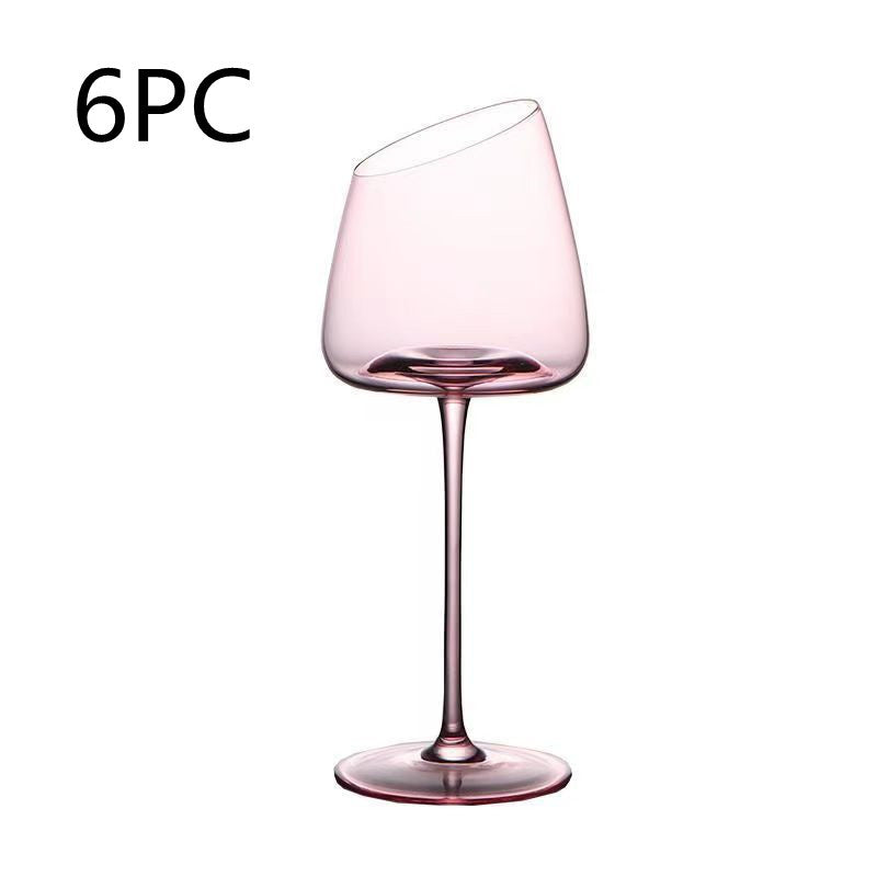 Flamingo Red Wine Oblique Mouth Glass Tall Cup